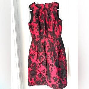 Talbots Rose Fit and Flare Taffeta Dress 4 petite